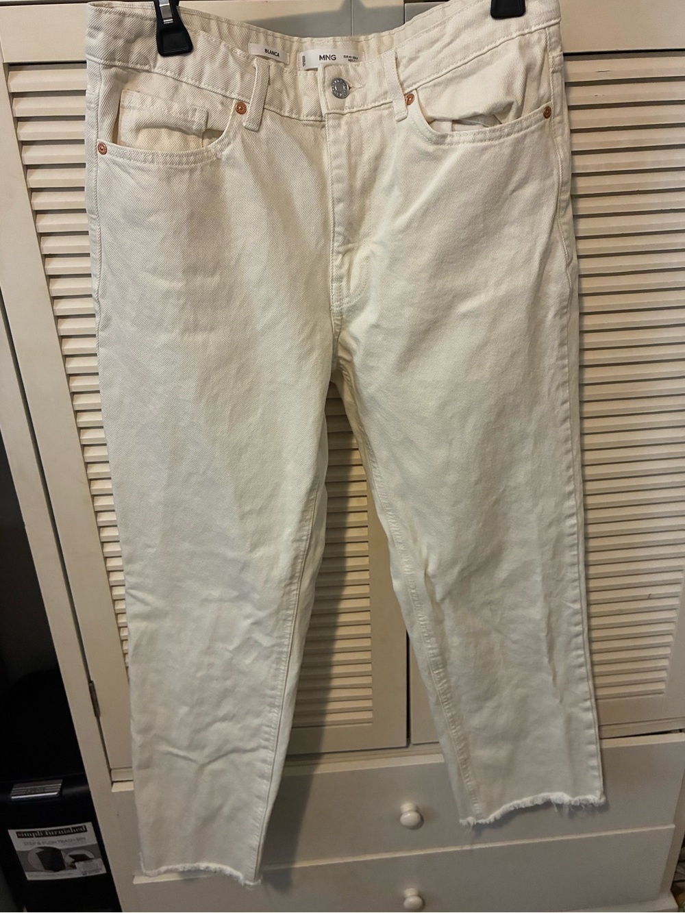 Mango Women’s Cream Straight Leg Jeans